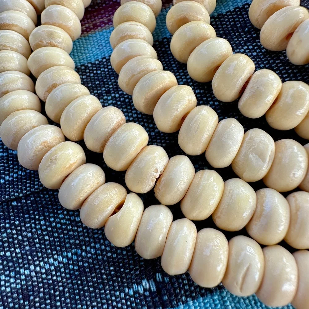 Vintage African Carved Bone Necklace - Picture 3 of 10